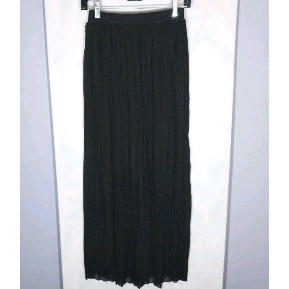 Decree Black Sheer Maxi Skirt S Pleated Chiffon Mini Lined Goth Grunge Witchy